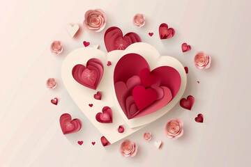 Single red heart shape symbol on soft pink background, perfect for love, Valentine's, or romantic design