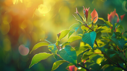 autumn leaves in the sun