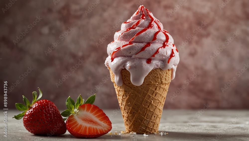 Wall mural strawberry ice cream