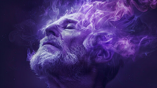 National Alzheimer's Disease Awareness Month concept educational and informative campaign visual awareness and support for Alzheimer's disease recognition and advocacy purple ribbon symbol