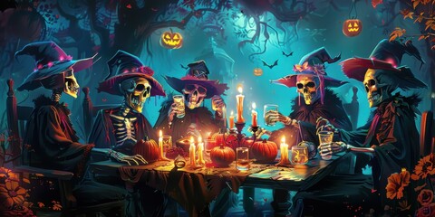 Skeletons' Halloween Feast