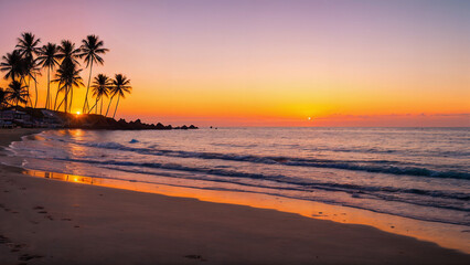 Obraz premium sunset beach