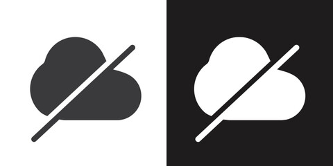 offline icon Flat set in black and white color outline vector