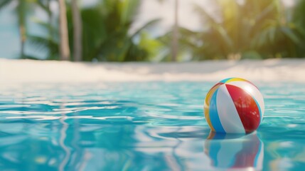 Obraz premium A beach ball is floating in the ocean