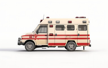 Ambulance isolated on white background.