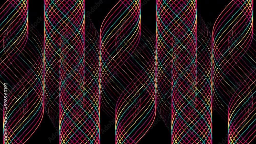 Poster abstract modern stylish neon color pattern swirl animation background - 4k loopable pattern backgrou
