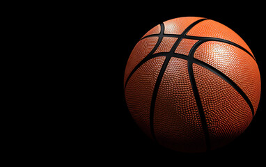 Fototapeta premium Basketball isolated on Black background. 3D rendering