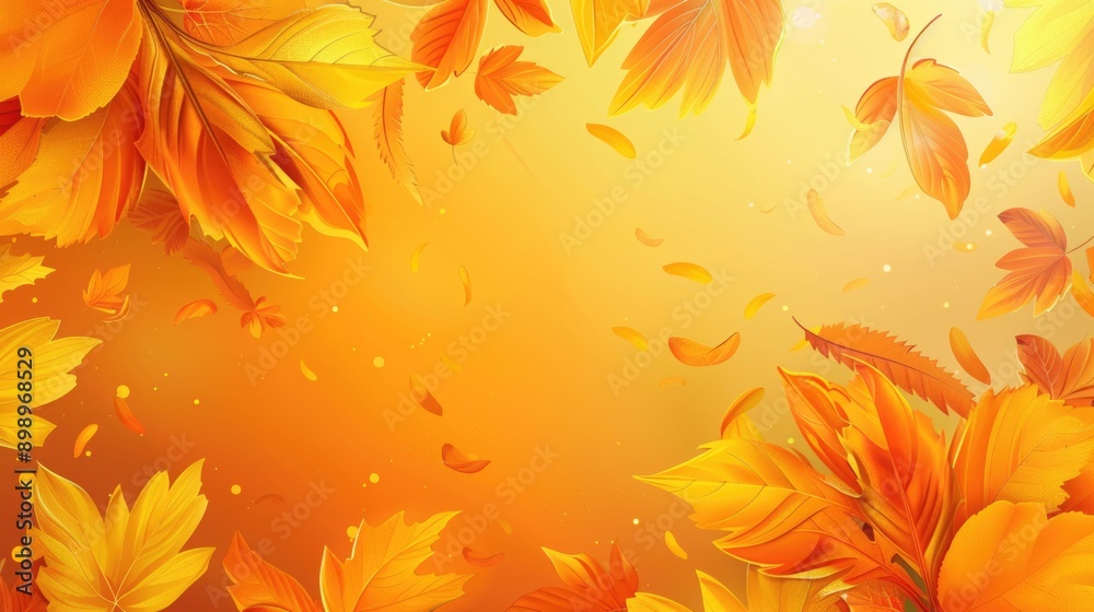 Poster a close-up view of a cluster of leaves suspended in the air, often used for decoration or design pro