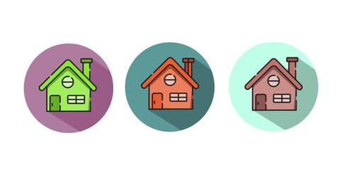 Web home icon for apps and websites, House icon, Home sign in circle or Main page icon