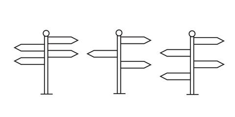 Signpost showing the way for decision making and choosing the right path