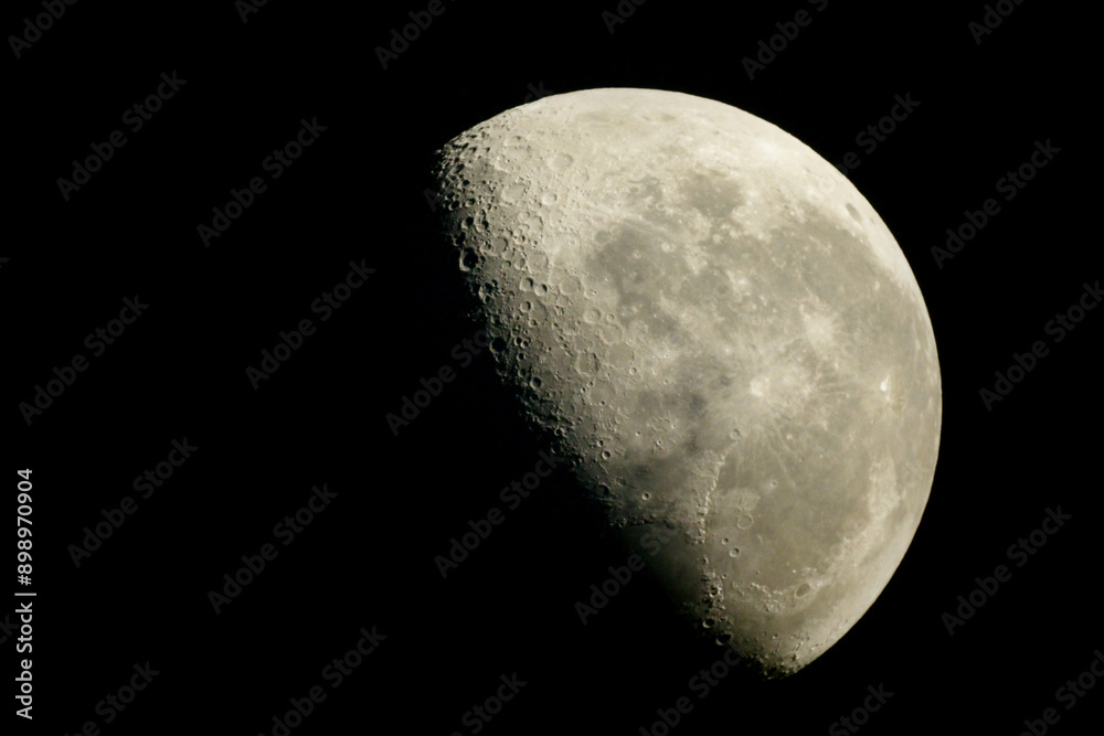 Wall mural the moon is 20 days old and is in the waning gibbous phase of its lunar cycle. it is 78% illuminated