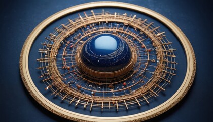 Fototapeta premium Celestial Sphere with Golden Frame.