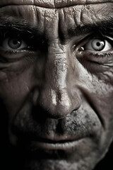 Obraz premium Close-up Image of Expressive Eyes Reflecting Deep Concentration and Emotional Saga