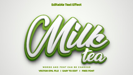 Milk tea text effect - 3d editable text effect style.