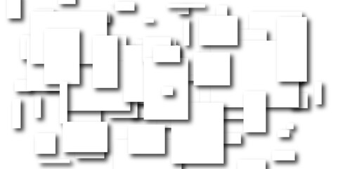 Abstract white color square pattern on banner with shadow.  paper texture and vector design. Rectangle Modern Background. White square vector background for cards, flyer, poster, banner, adding, card.