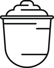 Simple line drawing of a plastic cup with whipped cream, perfect for representing desserts or beverages