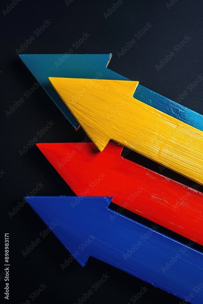 Poster group of vibrant arrows pointing in various directions