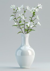 white magnolia flowers in a white vase