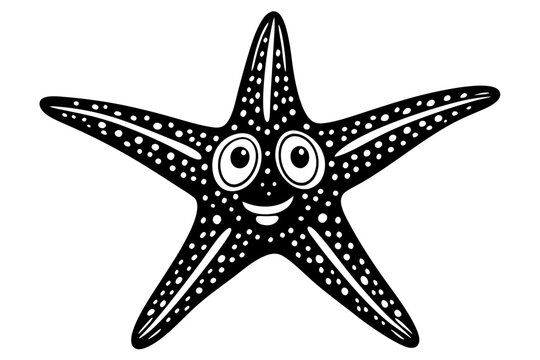 recommend clip art: Funny Starfish Vector Illustration with White Background, Funny starfish vector illustration with white background, perfect for cartoons, clipart, and line art