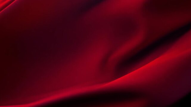 Smooth Red Silk Fabric Draping.