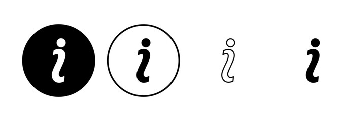 Info sign icon set. about us icon vector. Faq icon