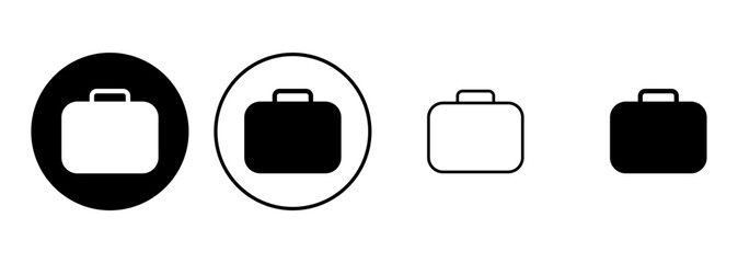 Briefcase icon set. suitcase icon. luggage symbol.