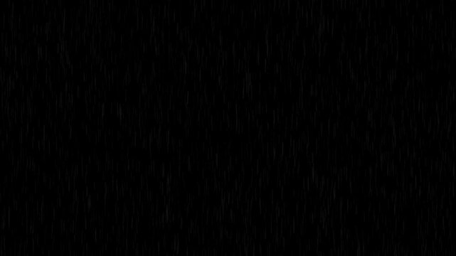 4k Rain over black background, realistic rain can be use in your composition, Rain hits the ground effect, Splashing rain