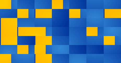 Colors of the flag of Europe, European Union, EU, tiles random placement, pattern texture in yellow and blue, modern creative abstract backdrop