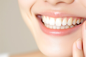 Obraz premium Radiant Smile Close-Up: Pristine White Teeth and Healthy Gums