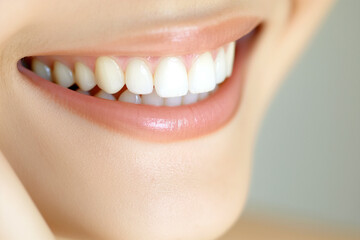 Fototapeta premium Radiant Smile Close-Up: Pristine White Teeth and Healthy Gums