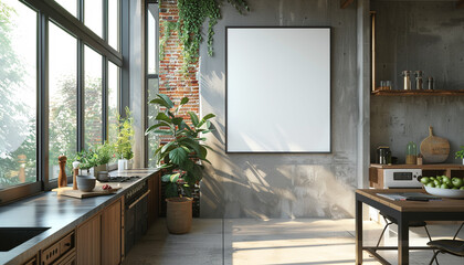 Contemporary kitchen hidden fridge with empty frame