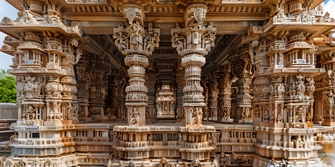 Fototapeta premium Templo hindu com entalhes intrincados