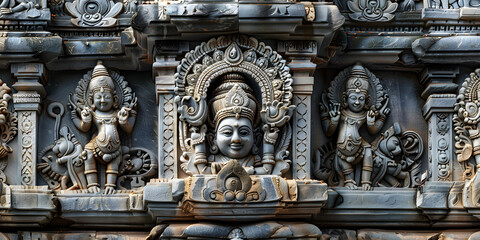Obraz premium Templo hindu com entalhes intrincados
