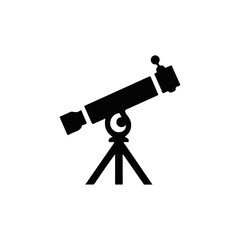 Modern Telescope Silhouette Logo Vector illustration 