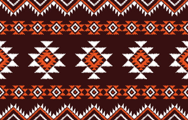 Geometrics Ikat ethnic design.Ikat seamless pattern in tribal, folk embroidery abstract wave art. ornament print. Ikat Design for wallpaper,carpet, clothing, fashion, fabric	