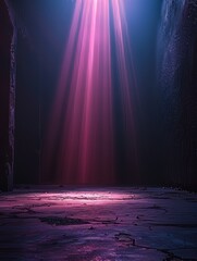 Obraz premium A beam of blue light in a purple background. 