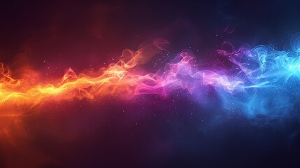 Fototapeta premium A beam of blue light in a purple background. 