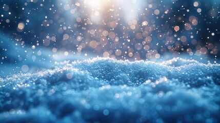 Blizzard of Glowing Snowflakes: Vector Illustration with Shimmering White Particles and Falling Lights