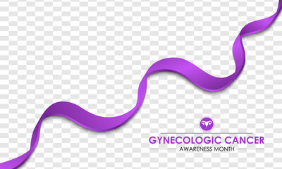 Vector Illustration for Gynecologic Cancer Awareness Month is september. Background, Poster, Banner, Advertising, and background design. Calligraphy Realistic Teal Ribbon.