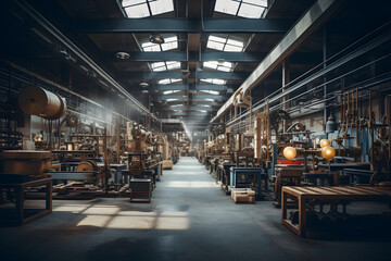 photo of a factory, interior of a factory