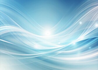 Naklejka premium Softly swirling light blue and white gradient background with wispy lines creates a calming, serene atmosphere, perfect for corporate, technology, or healthcare visual designs.