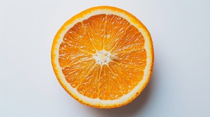 A fresh orange slice on a white background