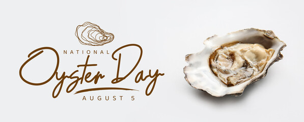 Tasty oyster on white background