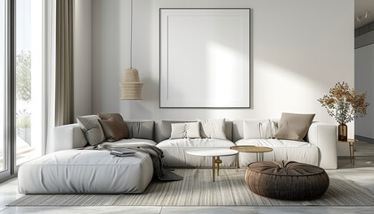 Contemporary living room statement furniture with empty frame