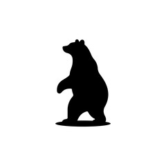Bear silhouette on white background