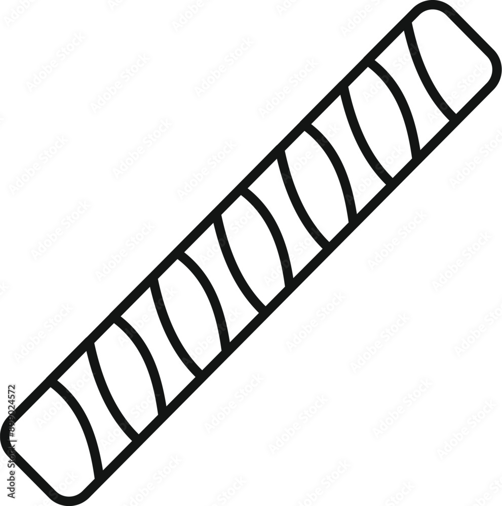 Wall mural Simple line drawing of a wafer cookie roll, isolated on white background