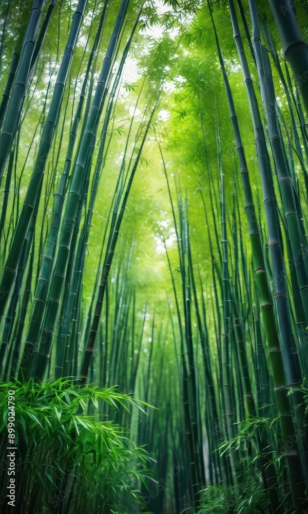 Canvas Prints lush green bamboo forest.