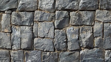 Obraz premium Old grey stone pavement background with isometric stone texture for design