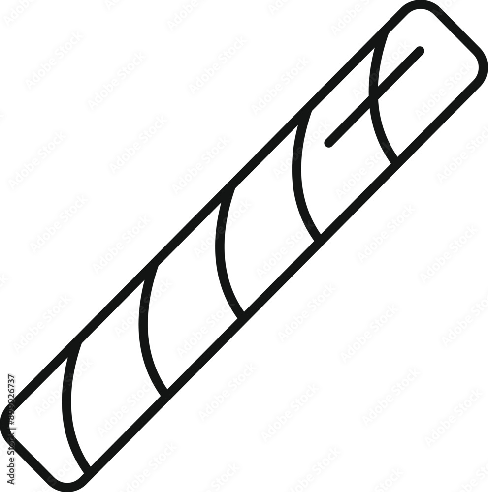 Wall mural Simple line drawing of a chocolate stick, perfect for representing sweets and candy