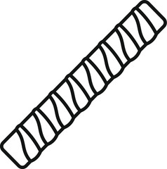 Simple line art illustrating a chocolate wafer roll stick, a perfect visual for food related projects